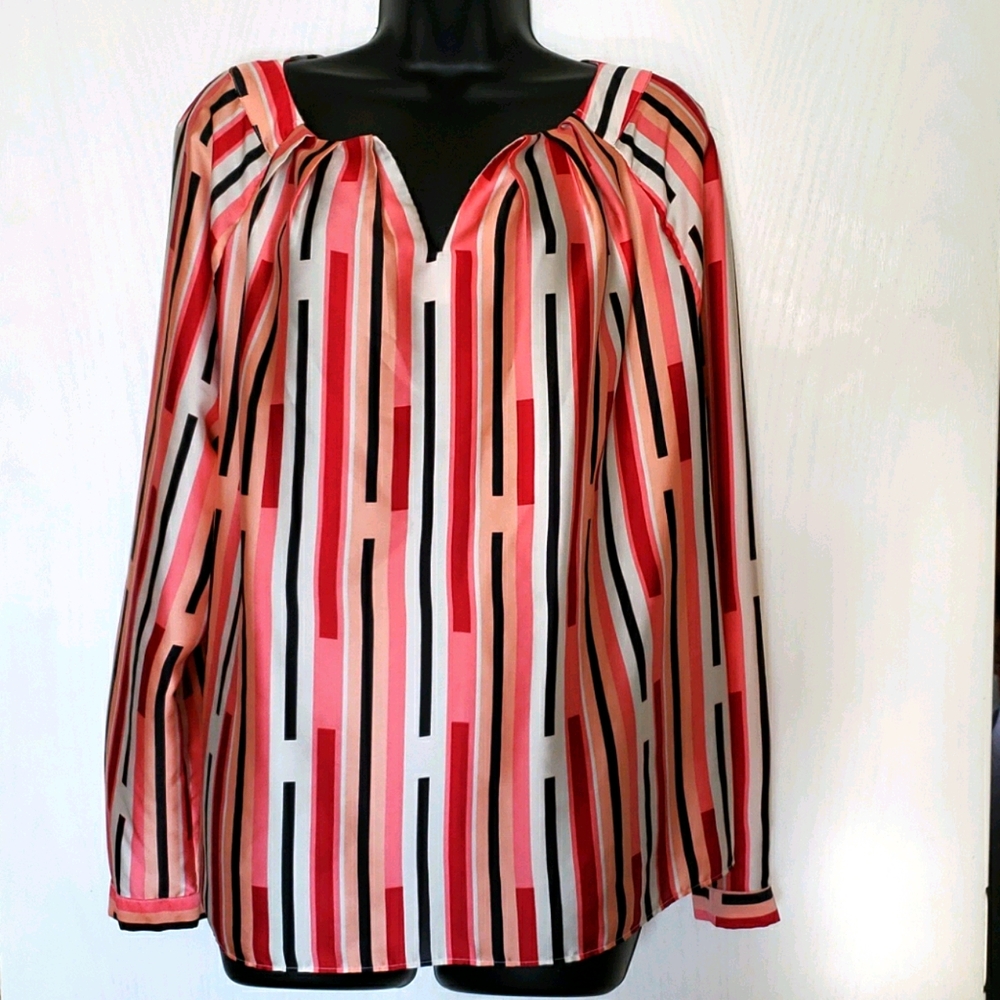 Gorgeous satin shirt with super cute pattern